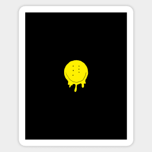 Drippy Six-Eyed Smiley Face, Small Sticker